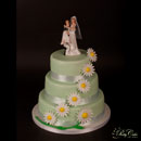 gâteau de mariage avec gerbera